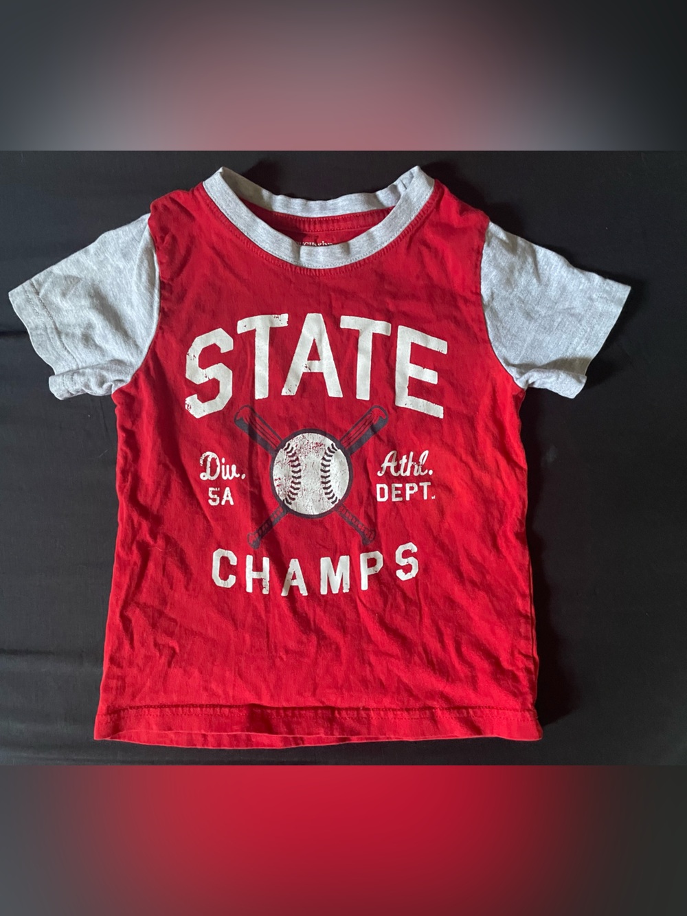 Toughskins Red & Gray 'State Champs' Baseball Tee